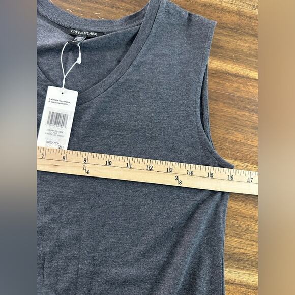 NWT Eileen Fisher Stretch Fine Jersey Knit V-Neck Tank Dress XXS - Picture 6 of 7